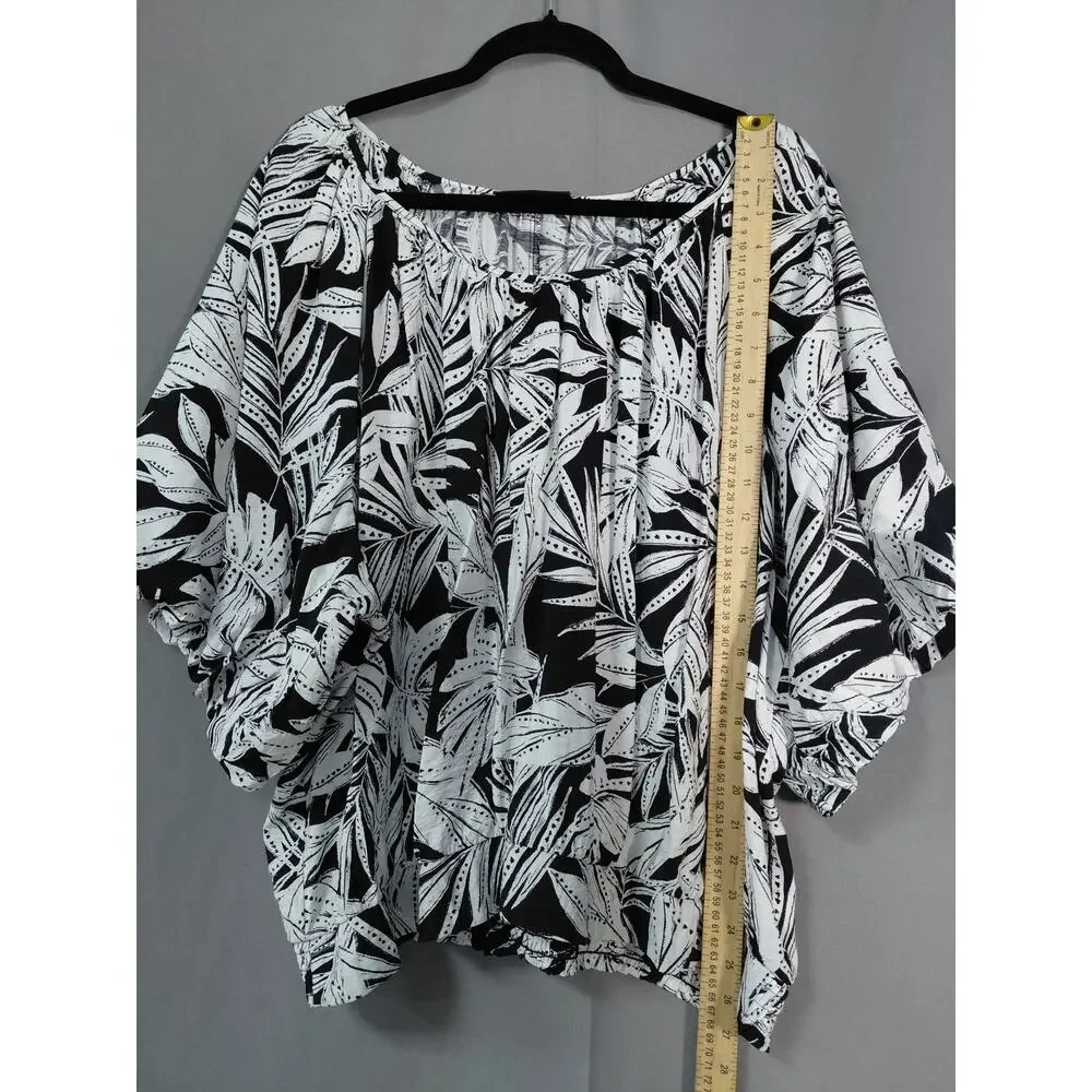 Lane Bryant Rayon Blend Black Graphic Lightweight Top Women Size 26